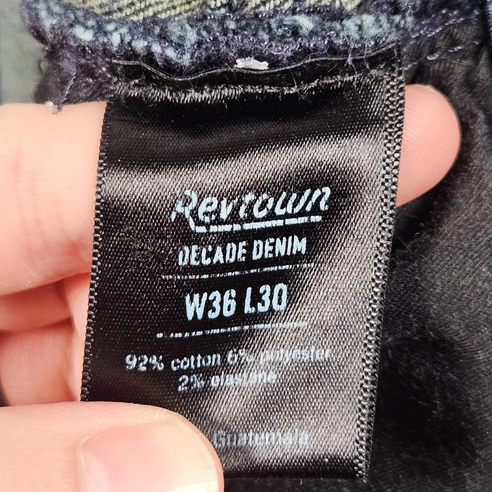 Revtown Automatic Jeans Mens 36x30 (Actual 36x28) Blue Dark Wash‎ Denim Relaxed